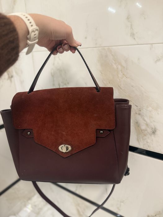 Bordowa, burgundowa torebka skórzana Bukowski