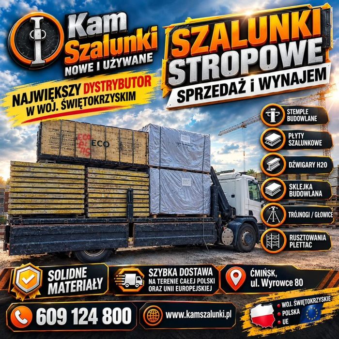 Płyta szalunkowa Mywood Lana Podpory Stropowe Szalunki Stropowe Doki Stemple Budowlane podpory  metalowe Głowice Krzyżowe Trójnogi Korony Żabki
