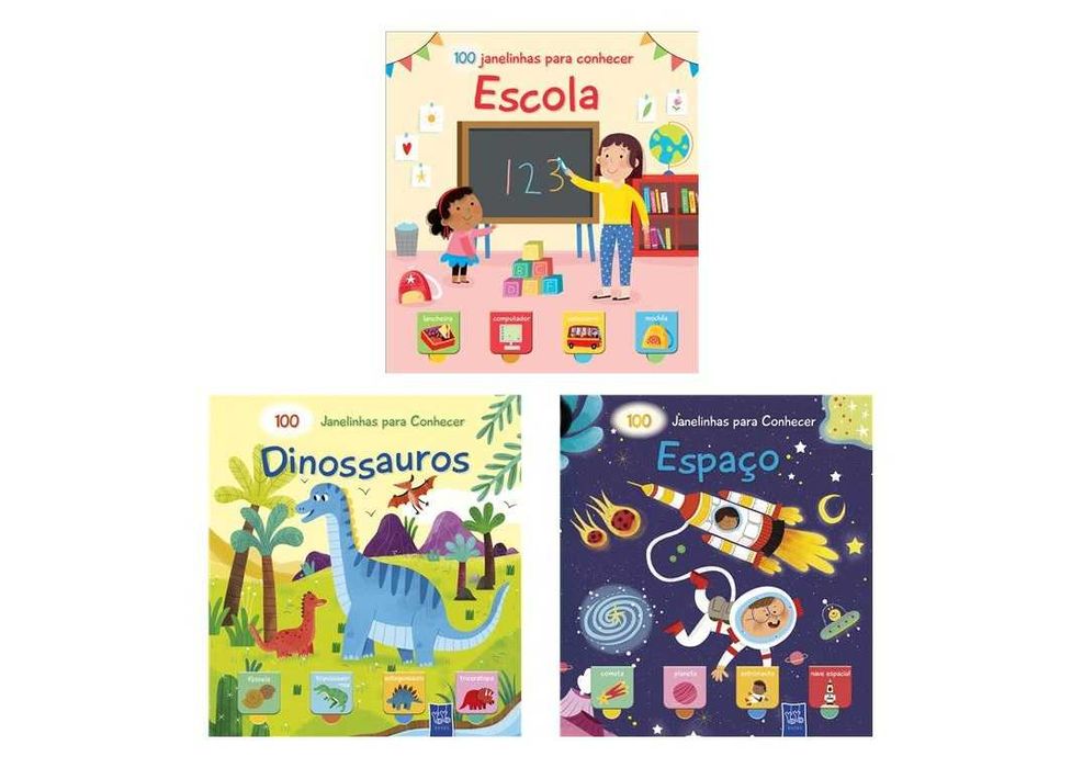 100 Janelinhas para Conhecer: Escola / Dinossauros / Espaço - 5€