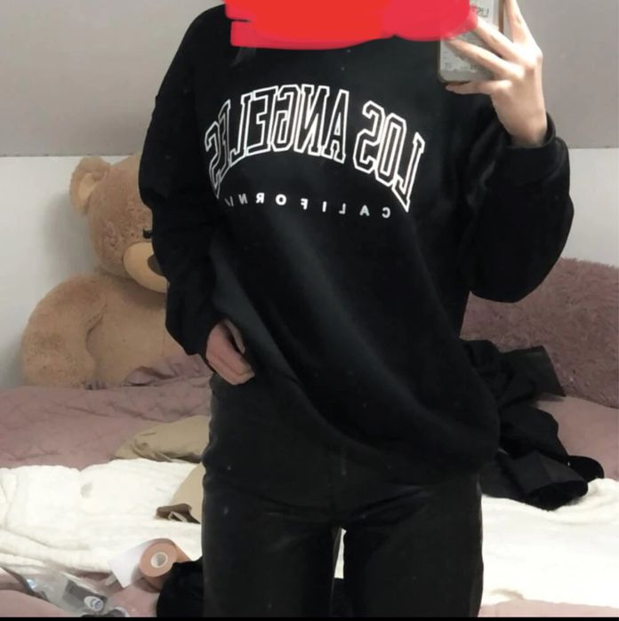 Bluza oversize z podszewką z nadrukiem M