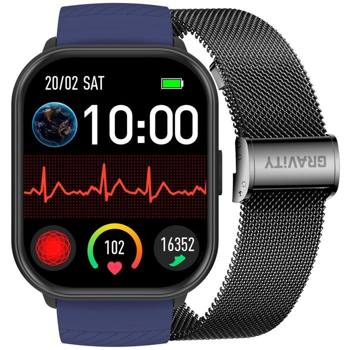 Smartwatch Gravity Czarny Pasek + Bransoleta GT43-5