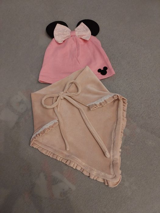 Komplet czapka  95% cotton + chustka dla dziewczynki