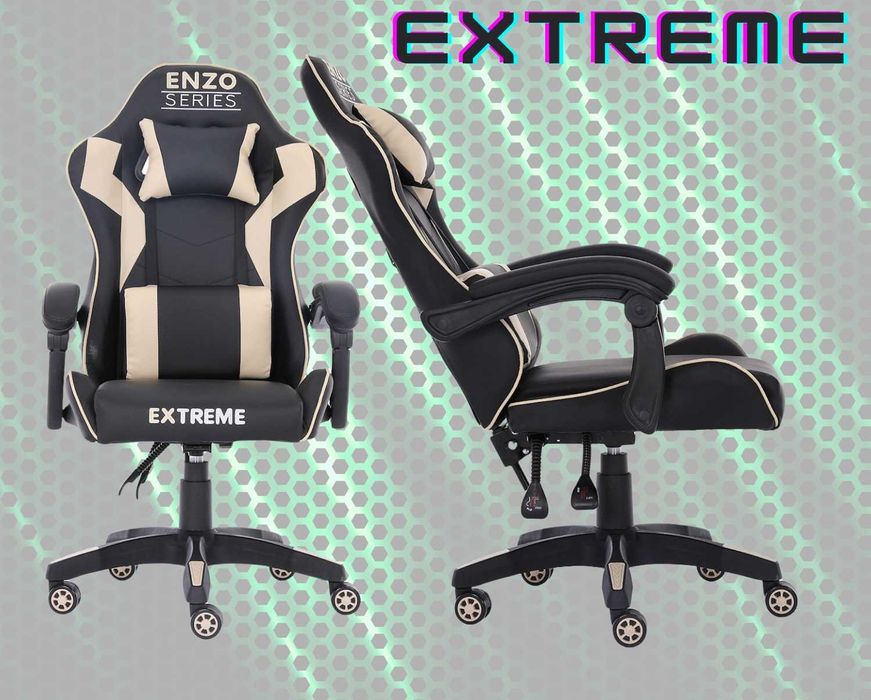 Stylowy Fotel Gamingowy dla Gracza Extreme ENZO Beżowy
