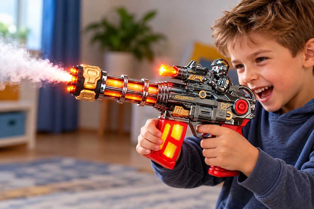 Kosmiczny Pistolet LED z Parą i Efektami Dźwiękowymi Prezent
