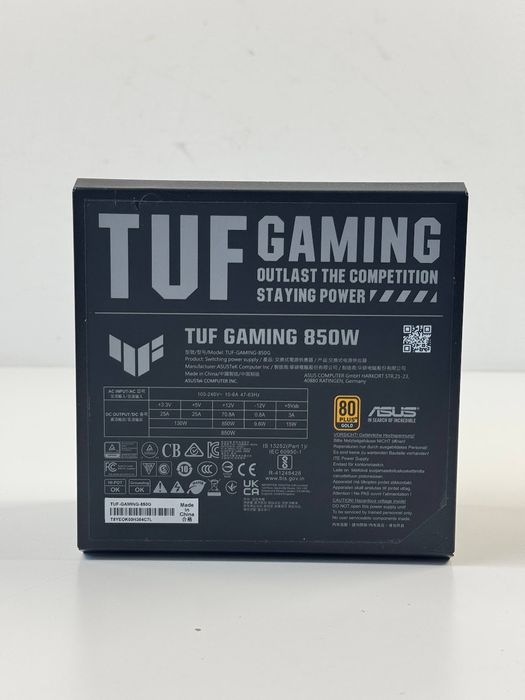 Блок живлення ASUS TUF Gaming 850W Gold (ATX, 850 Вт, 80 PLUS Gold, повністю модульний) (90YE00S2-B0NA00)