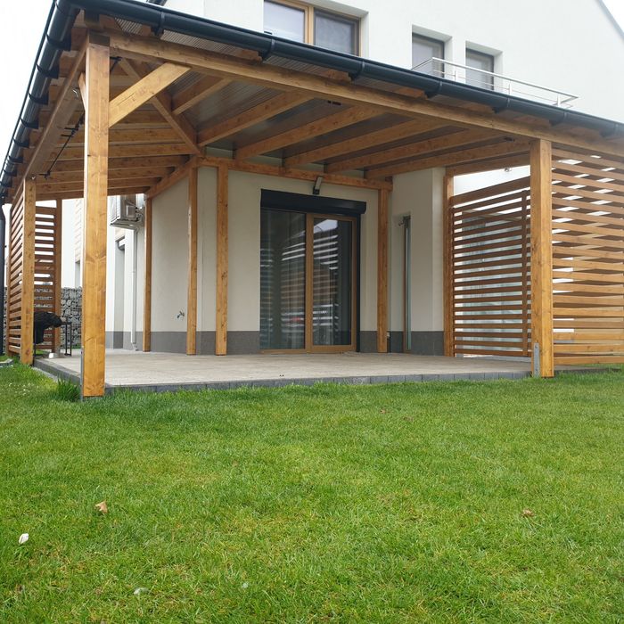 Pergole zadaszenia tarasów wiaty tarasy drewniane pergola