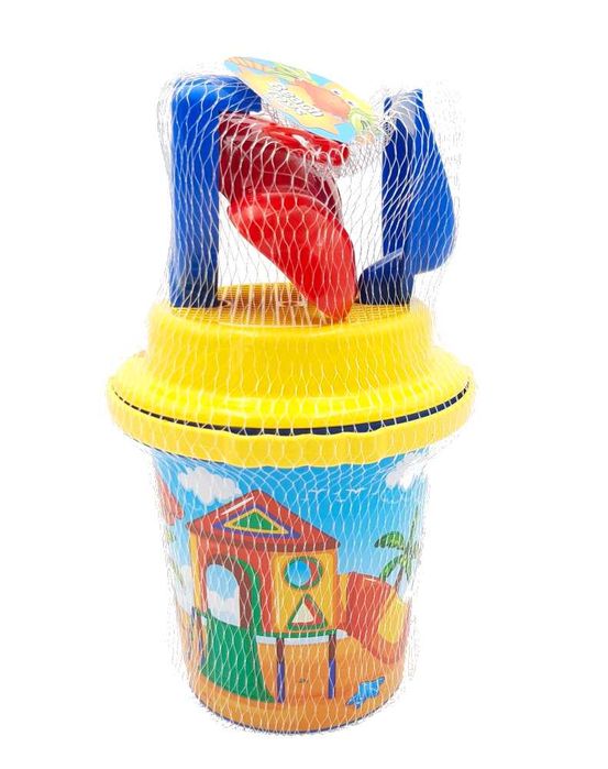 Zabawki plażowe zestaw 5szt wiaderko łopatka foremka sitko grabki NOWE