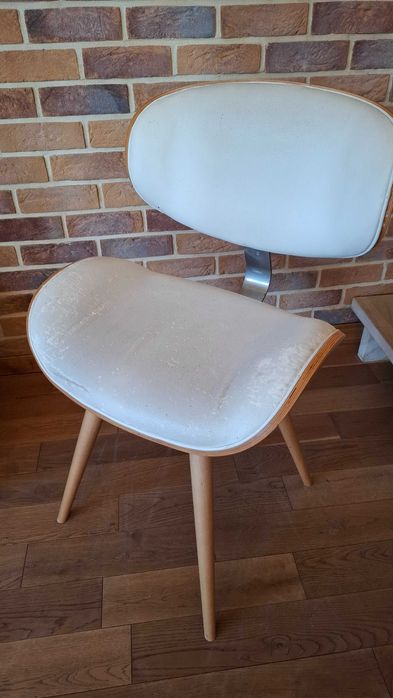 Krzesła Buk tapicerowane drewniane design z okrągłymi nogami 8 sztuk