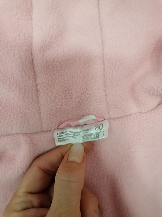 Kurtka dziecięca 80 różowa ocieplana