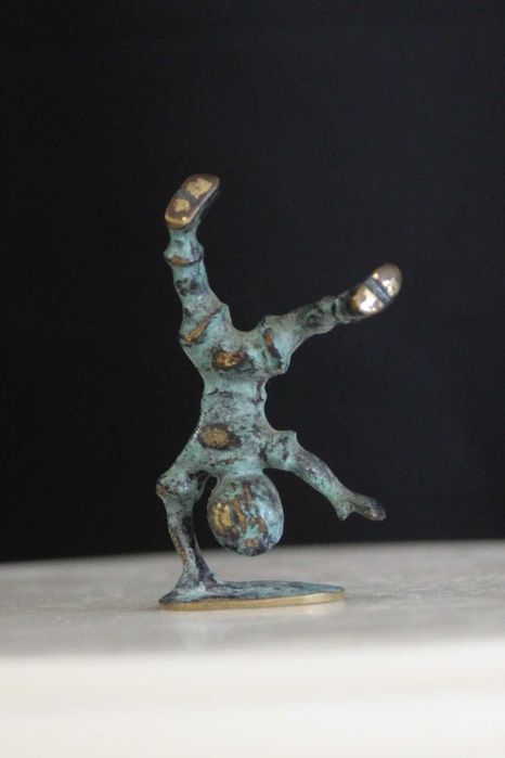 Conjunto vide-poche vintage, anos 40, de tigela de latão maciço