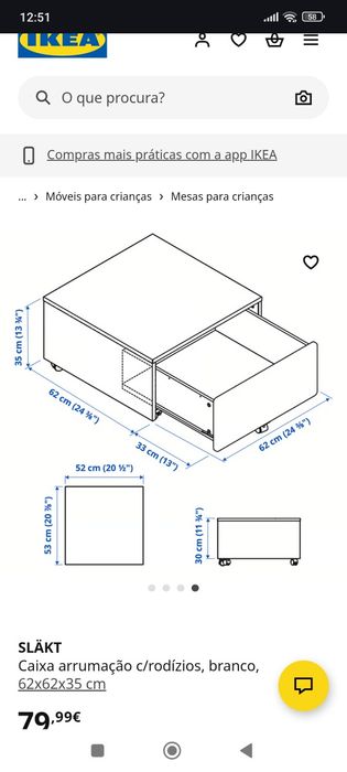 Caixas arrumação com rodízios Slakt IKEA