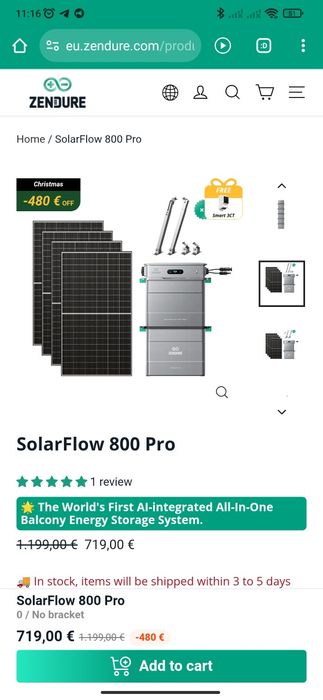 Зарядна станція Zendure SolarFlow 800pro 2Кв