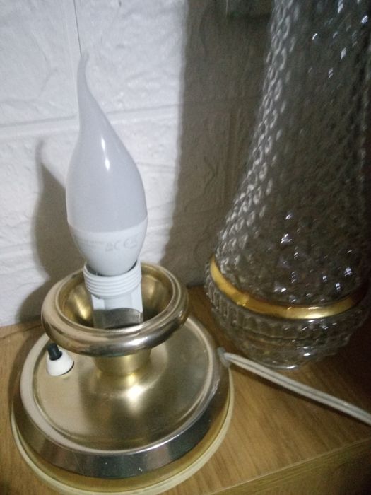 Oryginalna lampa stołowa Szarvasi sygnowana szklany klosz