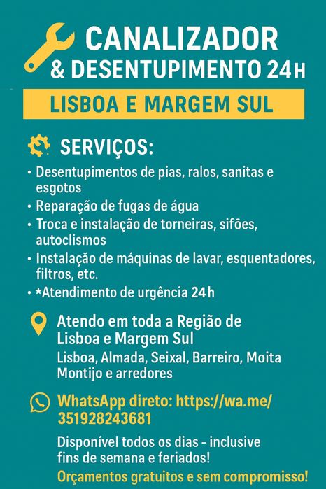 Canalizador,Desentupimentos, Inspeção de Vídeo.