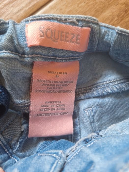 Dziewczęce spodnie jasne jeansy rurki skinny