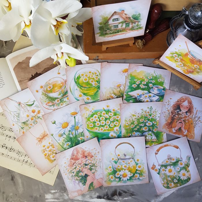 Ілюстровані набори паперу для творчості і рукоділля. Скрапбукінг