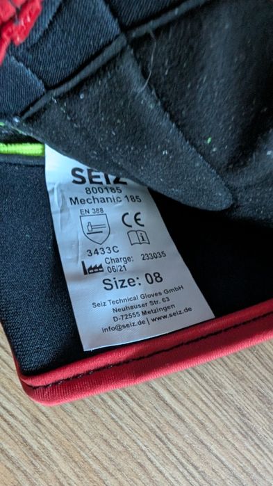 Rękawice Seiz mechanic rozm 8, PSP, OSP, Ratownicy