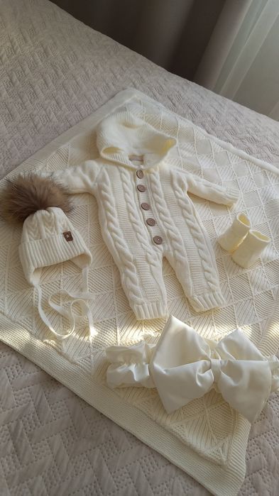 Комбінезон зимовий на виписку 56 розмір плед новий комплект