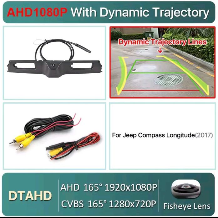 Камера парковки Jeep Compas AHD 1080p.  2017-2020р