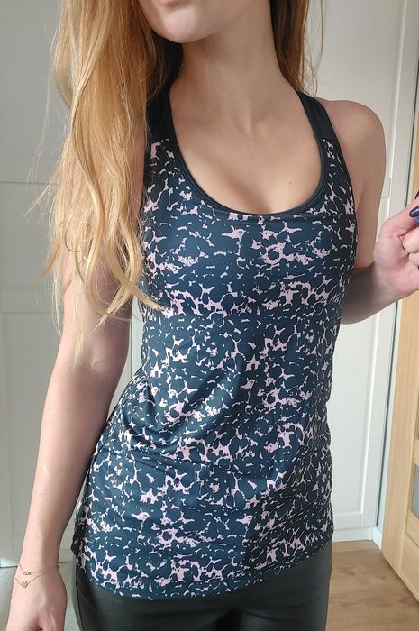 Top sportowy bluzka do ćwiczeń granat róż H&M XS 34 na siłownię joga