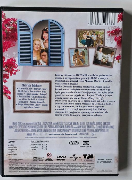 Płyta DVD z filmem  Mamma Mia!