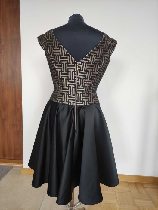 Czarno-złota sukienka, rozm. 40 na sylwester, imprezę, wesele