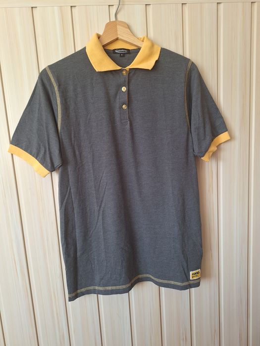 Uniform Partner koszulka polo 38 M szara żółte dodatki kołnierzyk 80 % bawełna