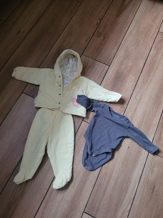 Dresik ocieplany + body r.68