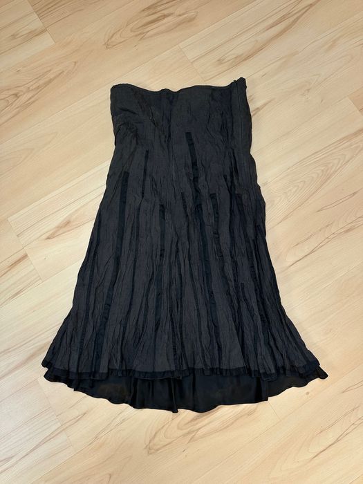 tiffi czarna elegancka długa wizytowa rozszerzana spódnica midi