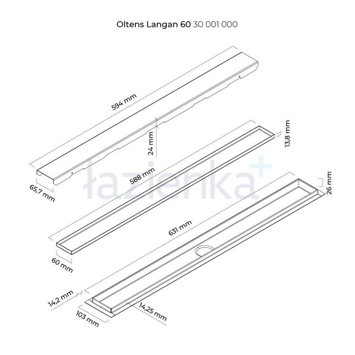 Odpływ liniowy Oltens Langan 60 2 w 1