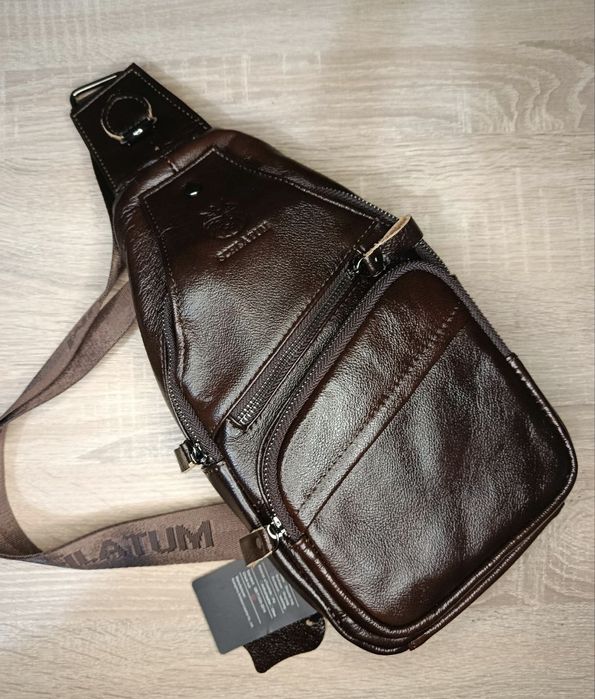 Шкіряна чоловіча сумка слінг "Schlatum"