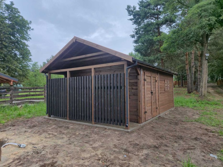 Domek ogrodowy WILL PREMIUM 4x6 m z drewutnią 4x1 m