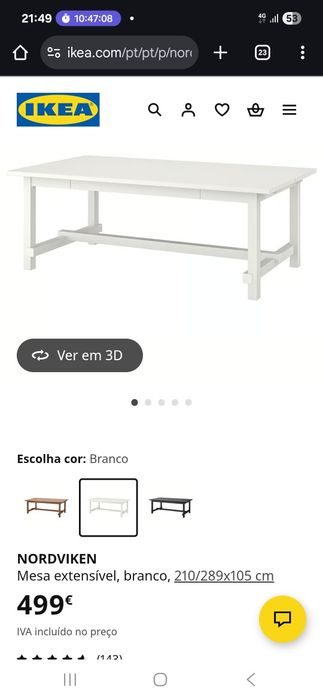 Mesa de jantar extensivel