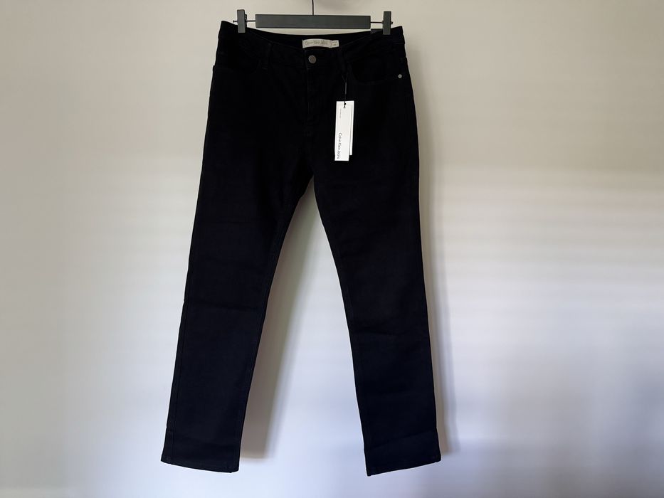 Calvin Klein Jeans spodnie damskie jeansy straight  czarne W32 L30 NOWE z metką