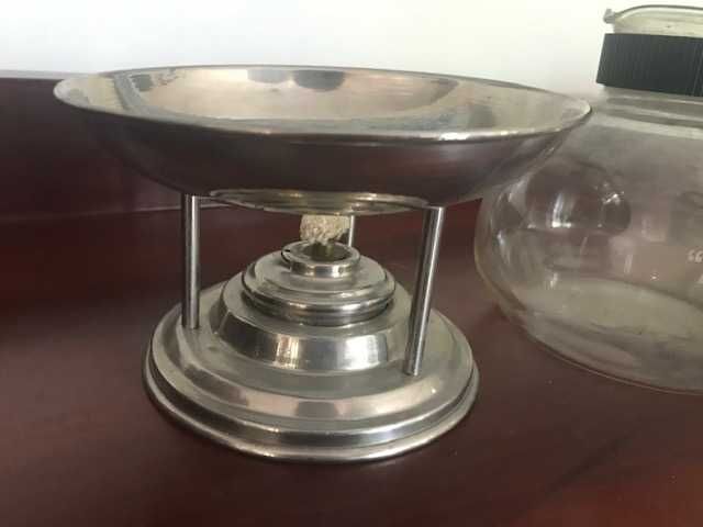 Cafeteira Inglesa ACOLON com suporte metálico para lamparina - balão