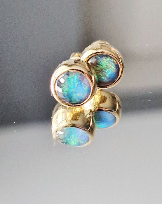 Золоті сережки опал Sova