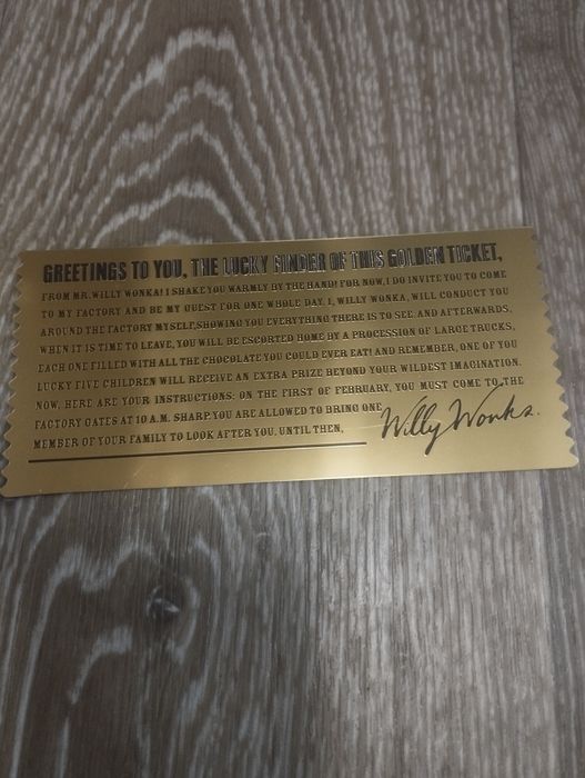 Золотой билет Вонка.
