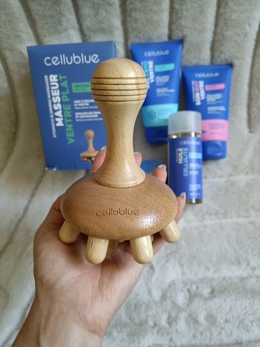 Cellublue płaski brzuch masażer olejek żel krem nowy zestaw