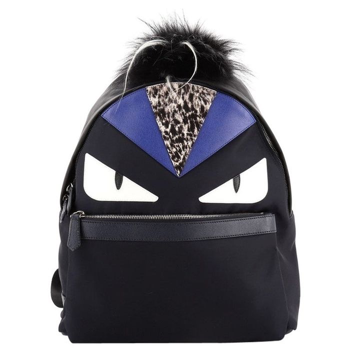 Рюкзак Fendi Monster Eyes Nylon With Leather and Fur Crest сумка Herme