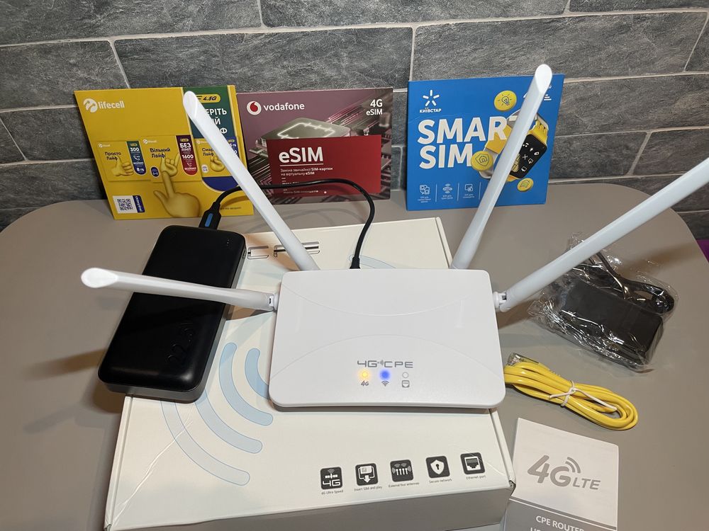 Роутер 4G LTE WIFI під Sim карту може працювати від повербанку: 1 420 ...