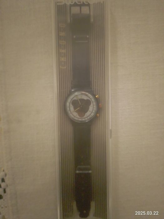 Swatch Chrono Colossal 1991 | Швейцарський годинник, шкіряний ремінець