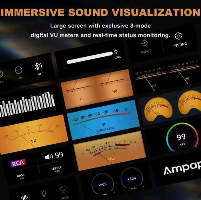 Ampapa D1 Hi-Fi підсилювач з HPF фільтром Bluetooth 5.2