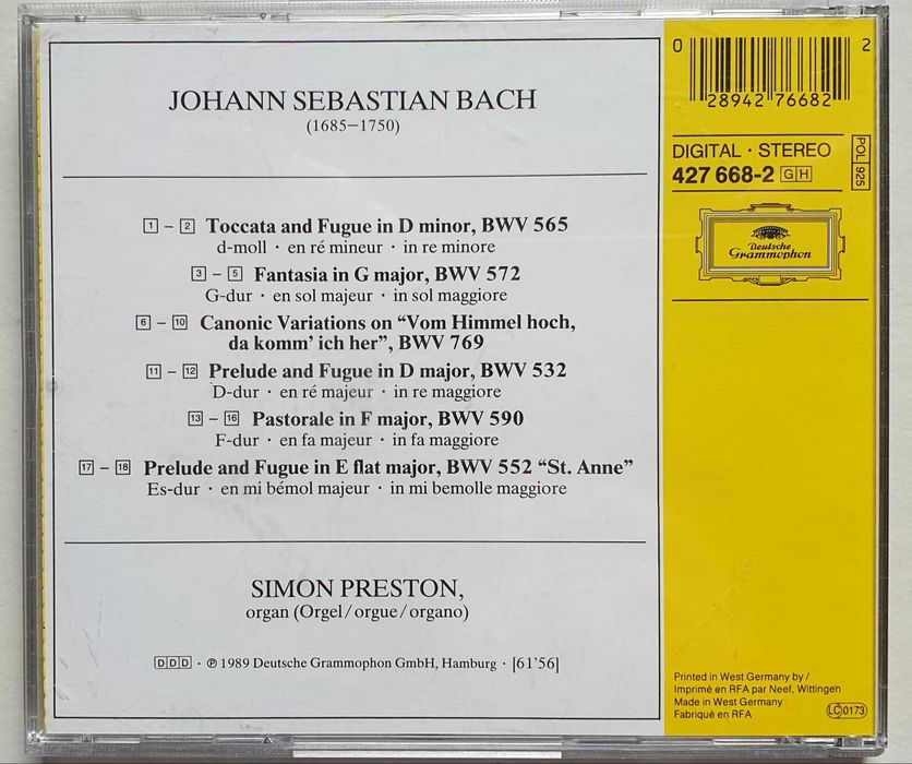 Bach J.S. - Toccata & Fugue - Simon Preston
