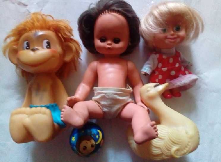 Игрушки детские куклы мячик лебедь СССР набор 5 штук
