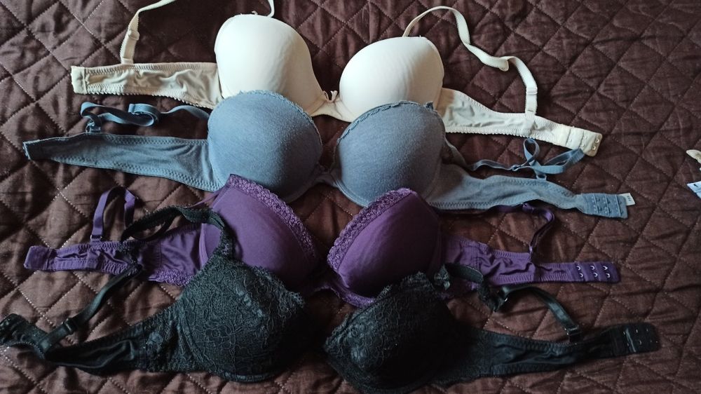 1 szt. Stanik biustonosz fioletowy push-up 75 B H&M