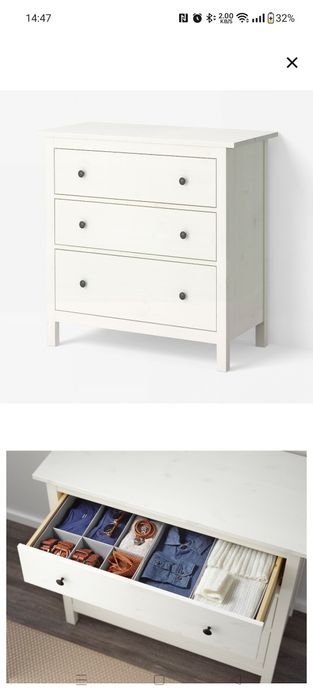 Komoda Hemnes Ikea 3 szuflady biała
