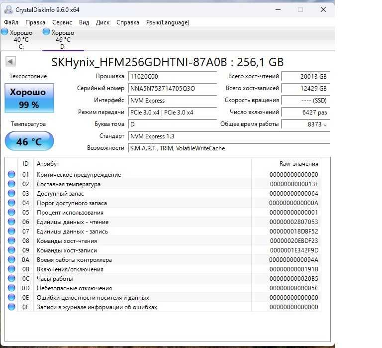 SSD NVME m2 256gb SK Hynix BC511 WD SN740 NVMe