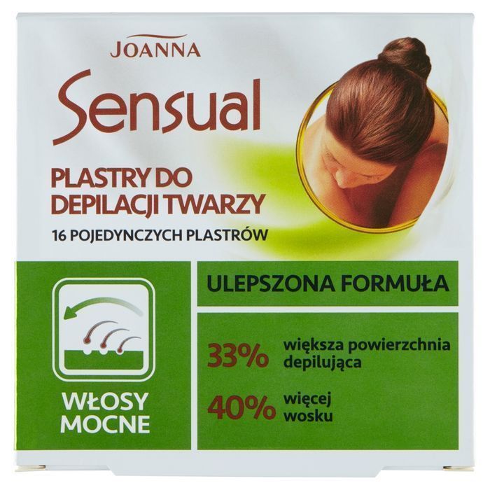 Joanna Sensual plastry do depilacji twarzy włosy mocne 16szt + oliwka
