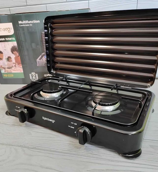 Газовая плита таганок Rainberg RB-2229 настільна під балон з кришкою