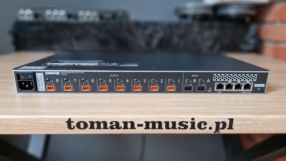 Shure MXWANI8 Interfejs  karta Dante 2in 8out do IEM AmpRack Okazja